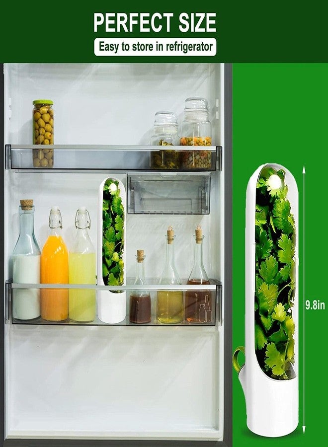 LinaLife Kitchen Herb Saver Keeper Cup Fresh Produce Refrigerator Herbs Storage Container Herb Storage for Cilantro,Parsley, Asparagus,Keeps Vegetables Fresh for 2-3 Week - Image 2